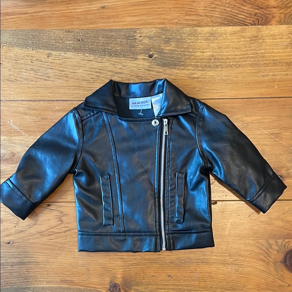 Blueberi Boulevard Boys/Girls Faux Leather Jacket sz 12 m